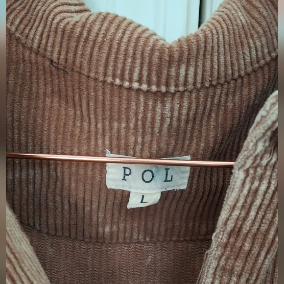 POL Shacket Tan Camel Brown Corduroy Boho Western Cowgirl Large - Picture 6 of 11